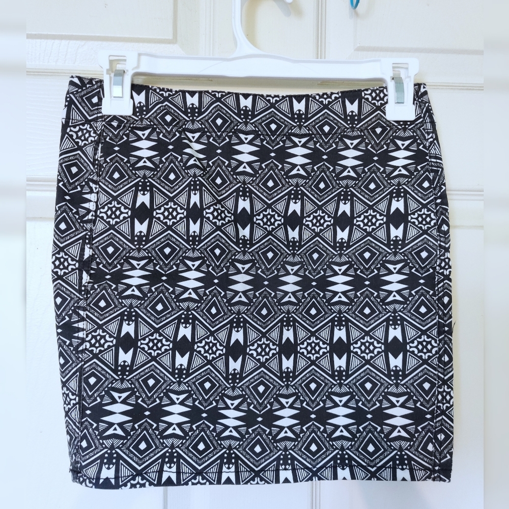 Bodycon Mini Skirt with Tribal Print